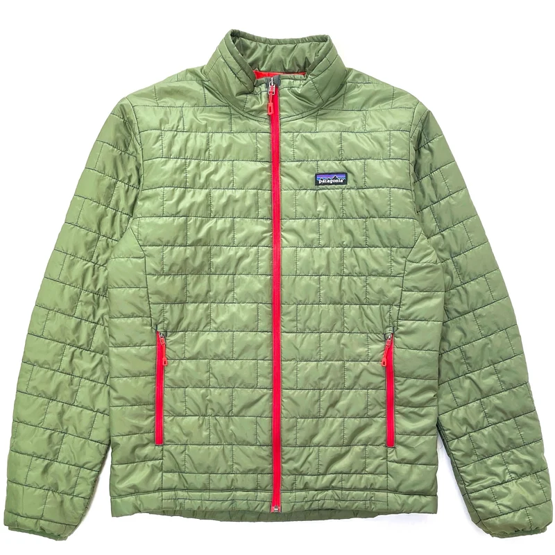 2015 Patagonia Mens Nano Puff Full-Zip Insulated Jacket, Light Olive Green (M)