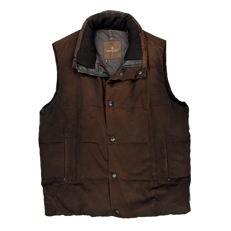 Moncler Vest - Large Brown Polyester