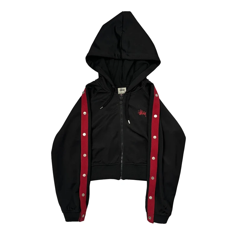 Stussy Cropped Jacket - Medium Black Polyester