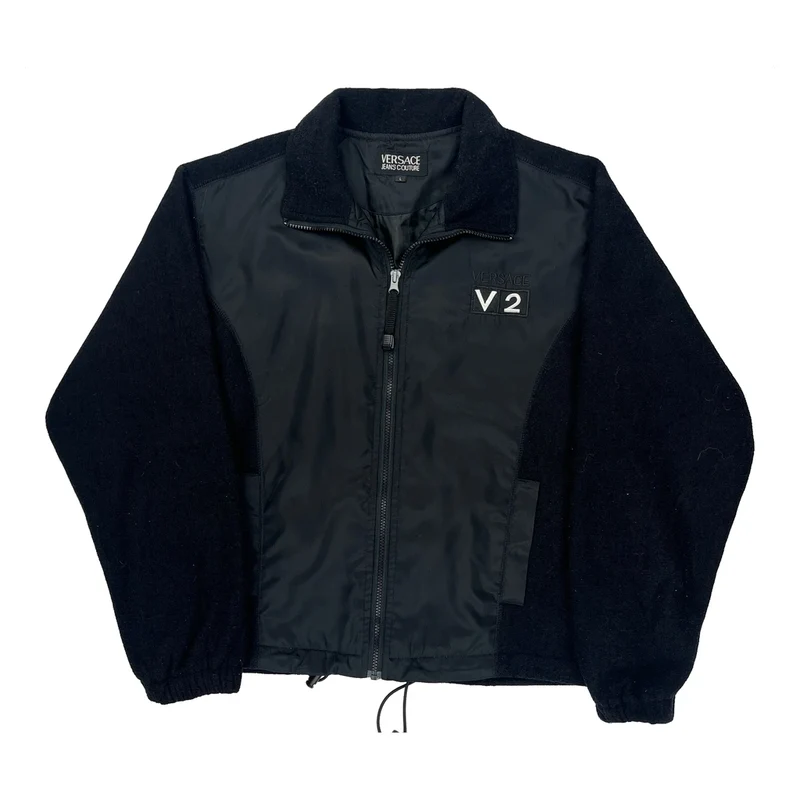 Versace Jeans Couture Fleece Jacket - Large Black Polyester