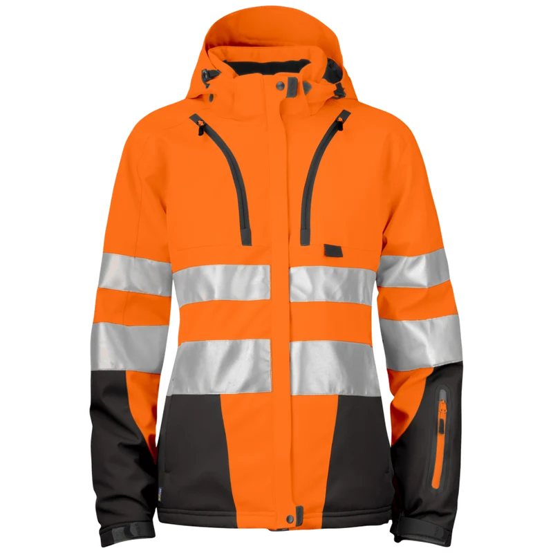Projob Workwear 6424 Gevoerde Signalisatiesoftshell EN ISO 20471 Klasse 3 Dames 646424