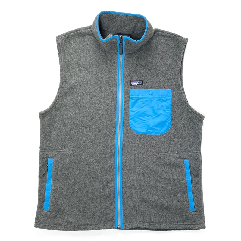 2018 Patagonia Mens Karstens Full-Zip Recycled Fleece Vest, Nickel (XL)