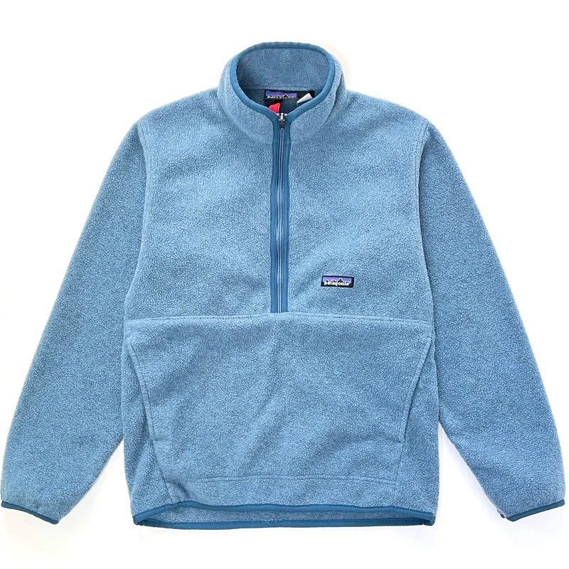 2001 Patagonia Synchilla Marsupial Half-Zip Fleece Pullover, Dusty Blue (S)
