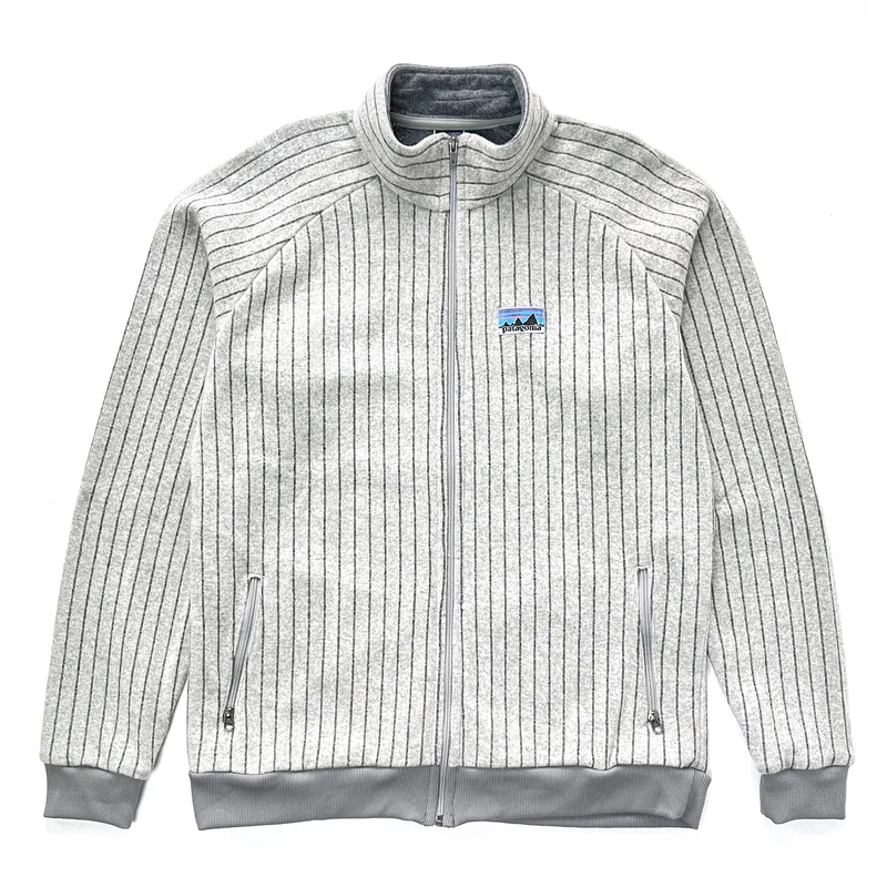 2008 Patagonia Mens Quilt Again Jacket, Recycled Stripe: Stonewash (XL/XXL)