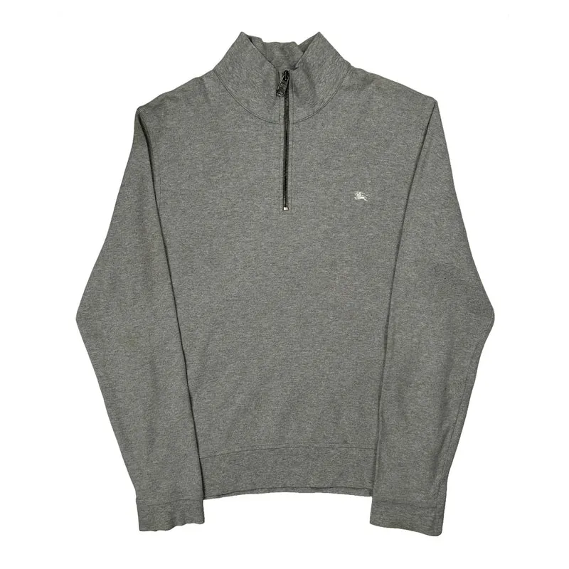 Burberry London 1/4 Zip - Medium Gray Cotton