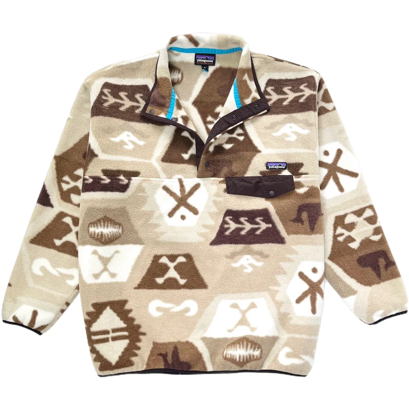 2015 Patagonia Printed Synchilla Snap-T Pullover, Cave: El Cap Khaki (XL)