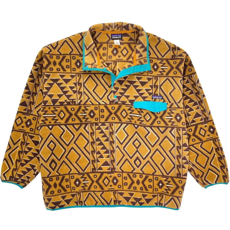 2014 Patagonia Printed Synchilla Snap-T, Montana Siete: Bear Brown (XXL)