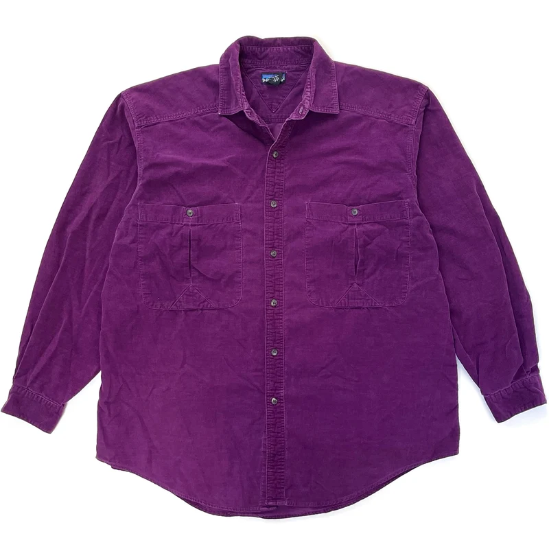 1991 Patagonia Lightweight Cotton Corduroy Shirt, Deep Plum (L/XL)