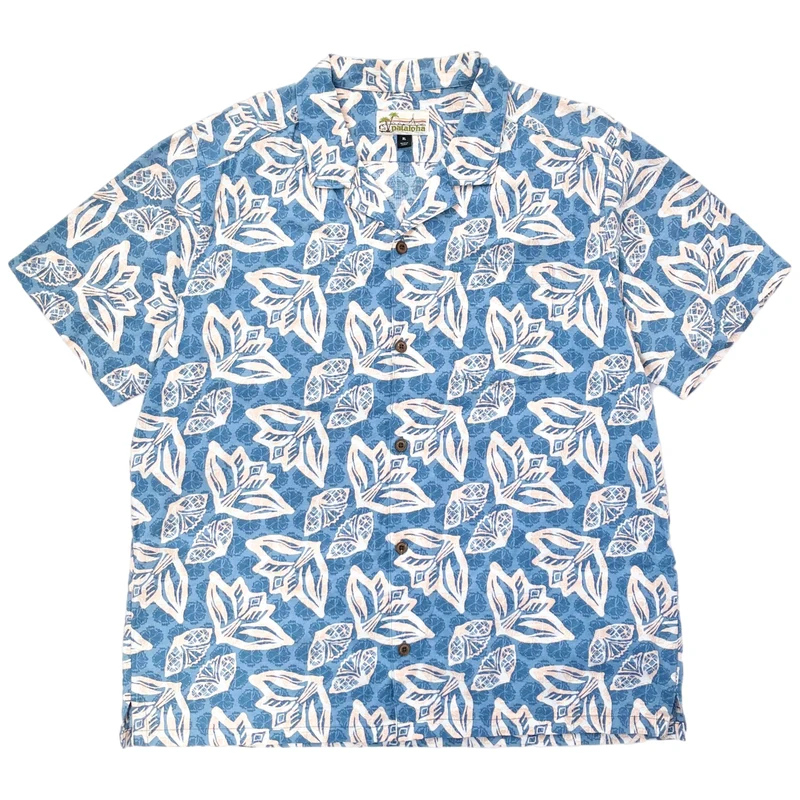2020 Patagonia Limited Edition Pataloha Shirt, Hawaiian Cotton: Berlin Blue (XL)