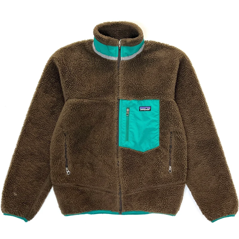 2012 Patagonia Classic Retro-X Fleece Jacket, Dark Walnut / Teal (S)