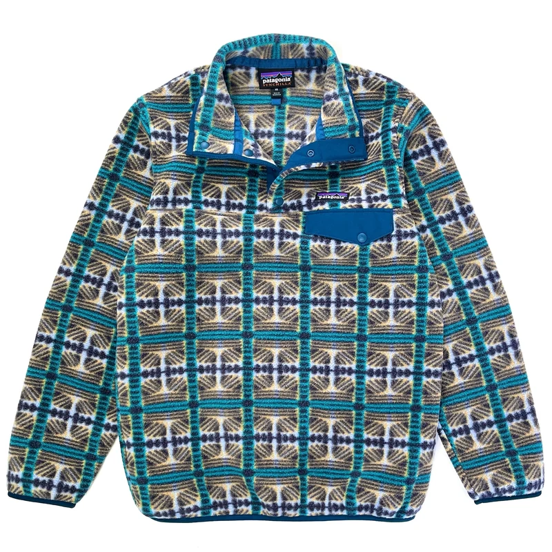 2023 Patagonia Womens Printed Synchilla Snap-T, Snow Beam: Periwinkle (XS)