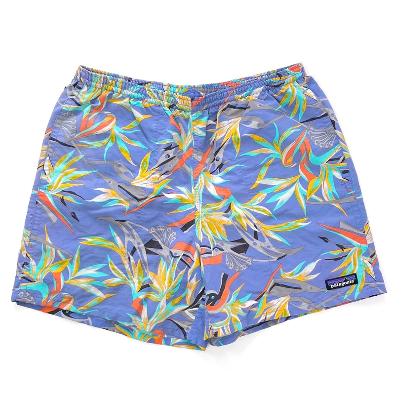 2016 Patagonia Mens 5” Nylon Printed Baggies Shorts, Piton Paradise: Violet (S)