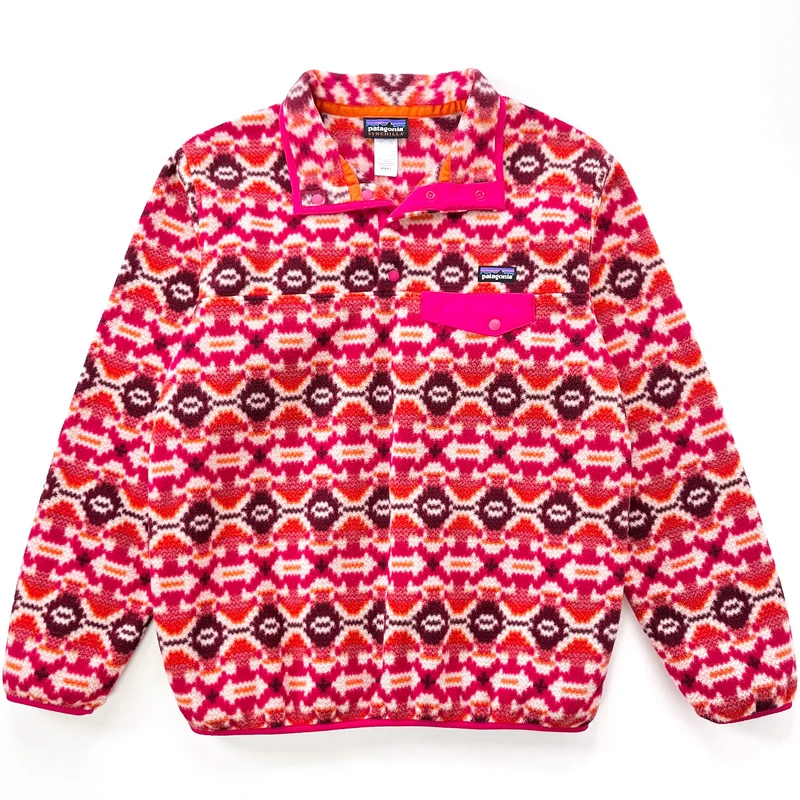 2013 Patagonia Womens Printed Synchilla Snap-T, Aberdeen: Jeweled Berry (M)