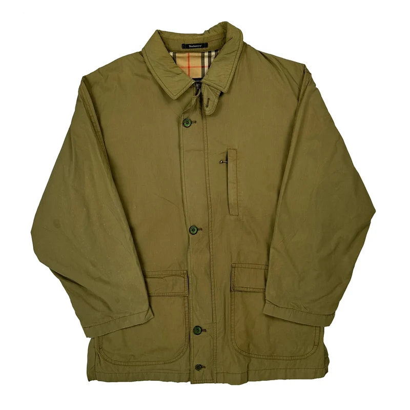 Burberry Novacheck Jacket - Large Green Cotton
