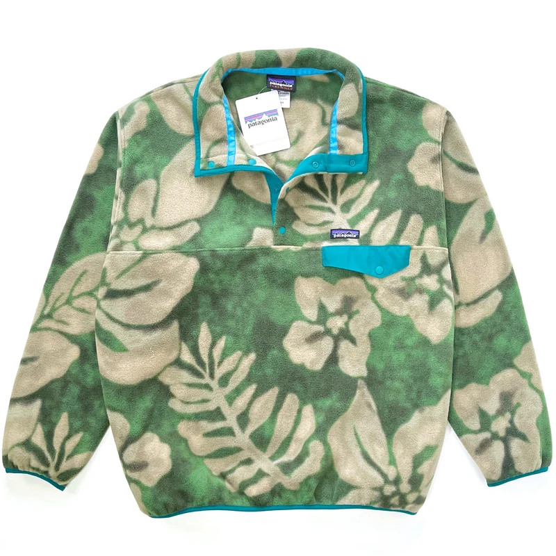 2015 Patagonia NWT Printed Synchilla Snap-T, Spice Garden: Camp Green (XL)