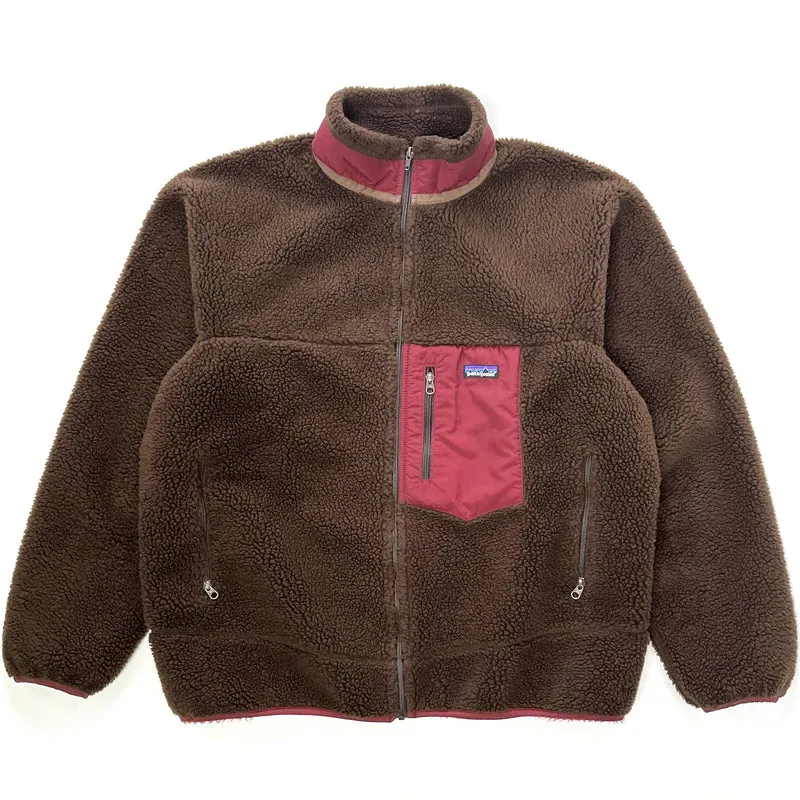 2011 Patagonia Classic Retro-X Fleece Jacket, Black Oak / Pomegranate (XL)