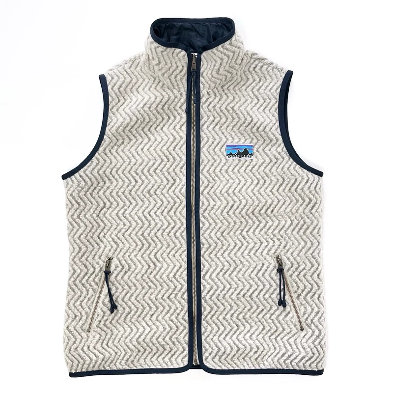 2018 Patagonia Womens Woolie Fleece Reversible Vest, Oatmeal Heather (M)