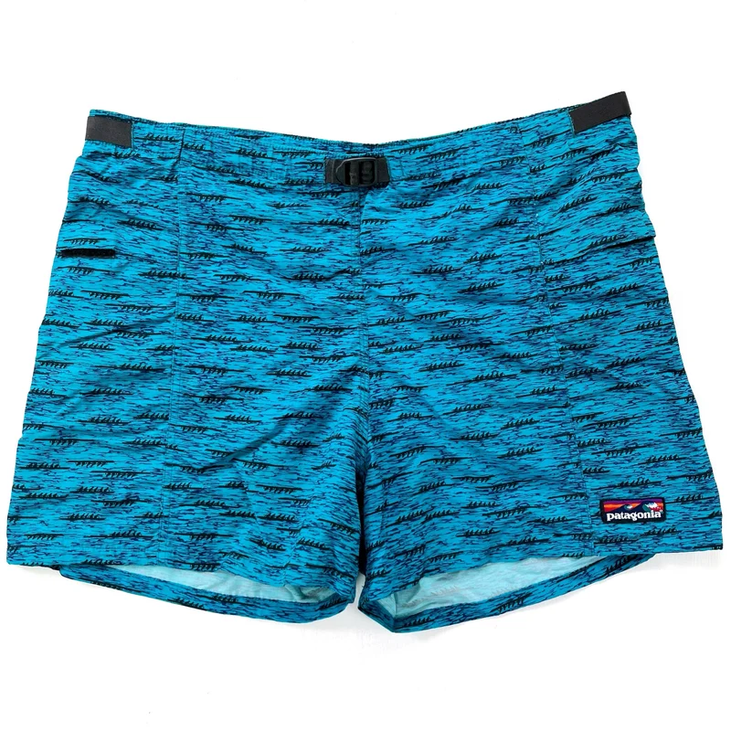 1995 Patagonia Mens 3.5” Printed Nylon River Shorts, Outriggers: Mallard (L/XL)