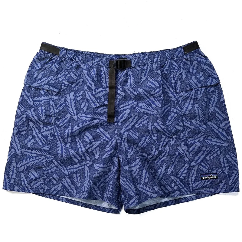 1996 Patagonia Mens 4” Printed Nylon River Shorts, Spiney: Blueberry (XL)