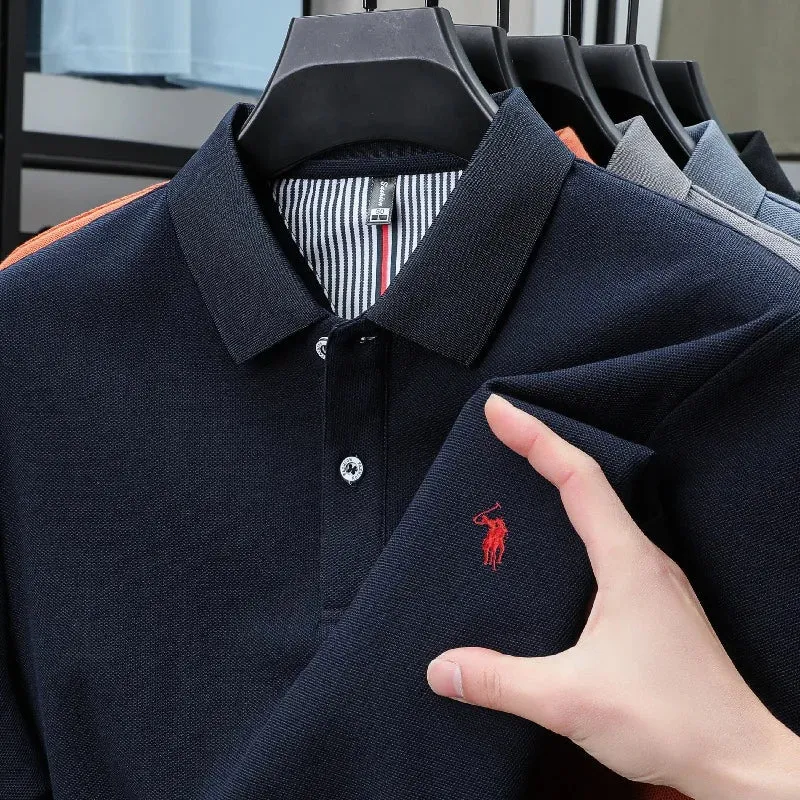 Gestreept katoenen poloshirt voor heren - Paul Pony geborduurd, 100% katoenen zomertop
