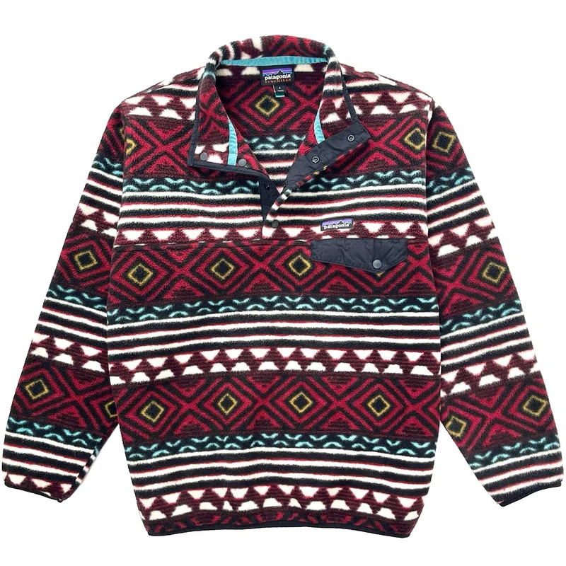 2016 Patagonia Printed Synchilla Snap-T Pullover, Saltillo: Cinder Red (S)