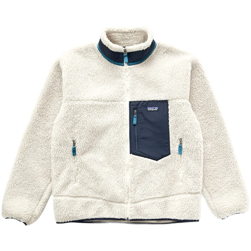 2021 Patagonia Classic Retro-X Fleece Jacket, Natural / Classic Navy (XL)