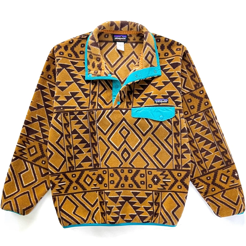 2014 Patagonia Printed Synchilla Snap-T, Montana Siete: Bear Brown (S)