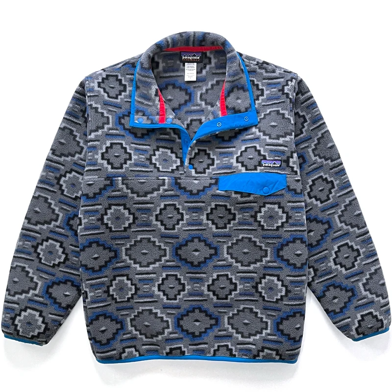 2012 Patagonia Printed Synchilla Snap-T Pullover, Yanaba: Forge Grey (S/M)