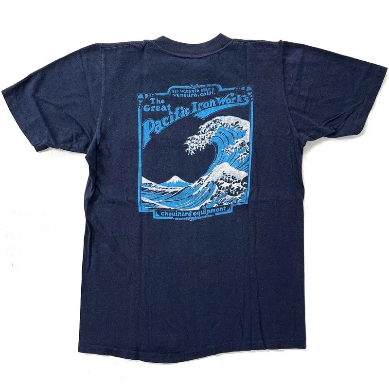 1970s Great Pacific Iron Works First Edition Hokusai Wave T-Shirt, Navy Blue (XS)