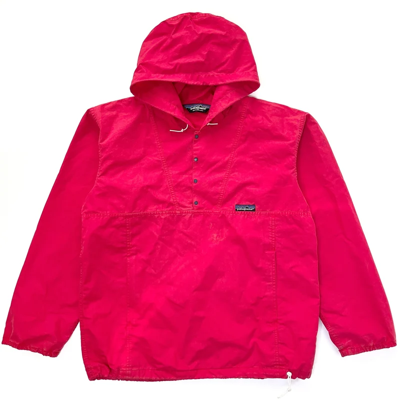 1987 Patagonia Made In The U.S.A. Hooded Baggies Pullover, Red (M/L)