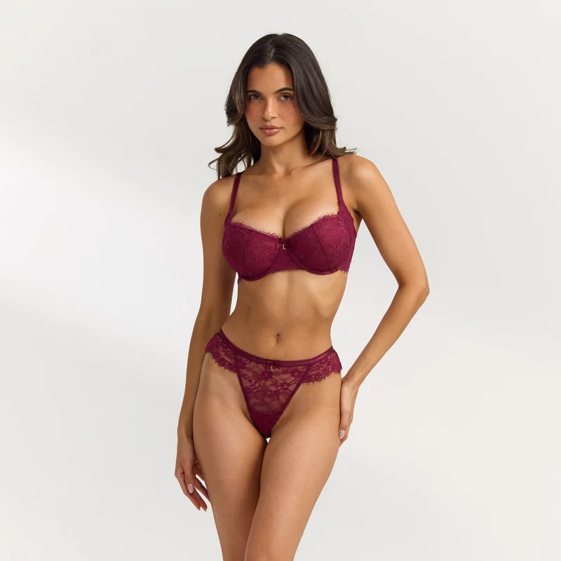 Lace Balconette Extreme Push-Up BH - Bessenrood