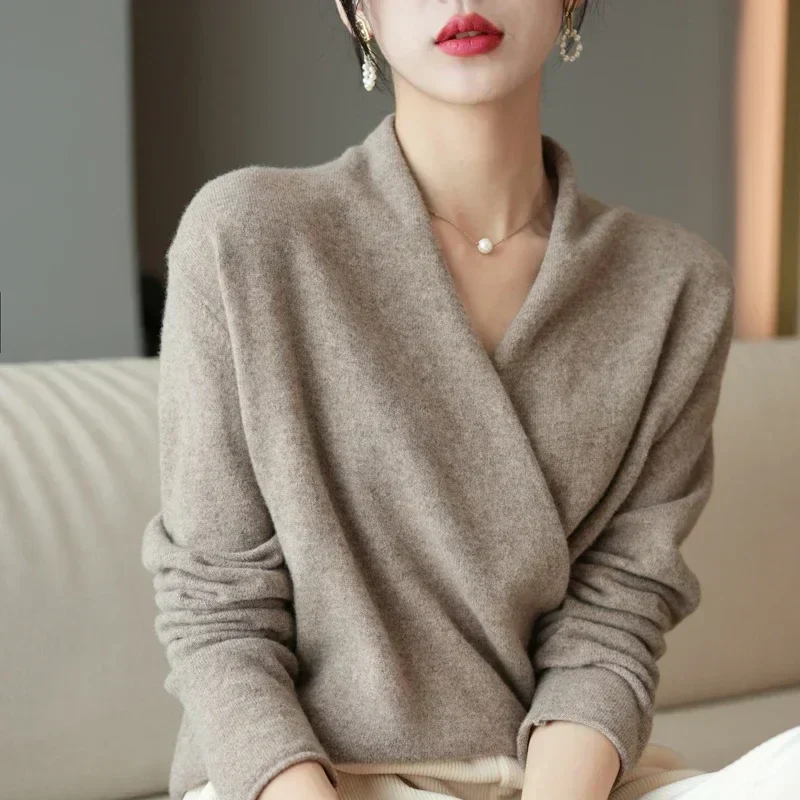 Caeloria - Women Cashmere Blend Wrap Sweater