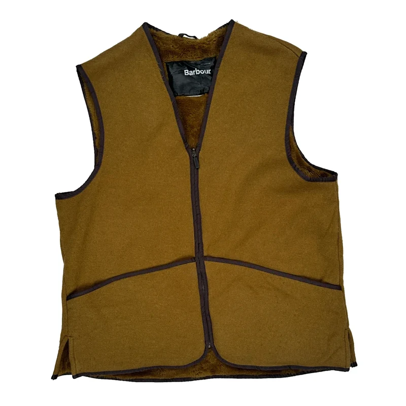 Barbour Liner Gilet - Large Brown Wool