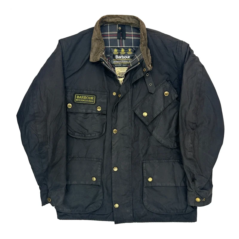 International Suit Barbour A7 International Wax Jacket - Small Black Cotton