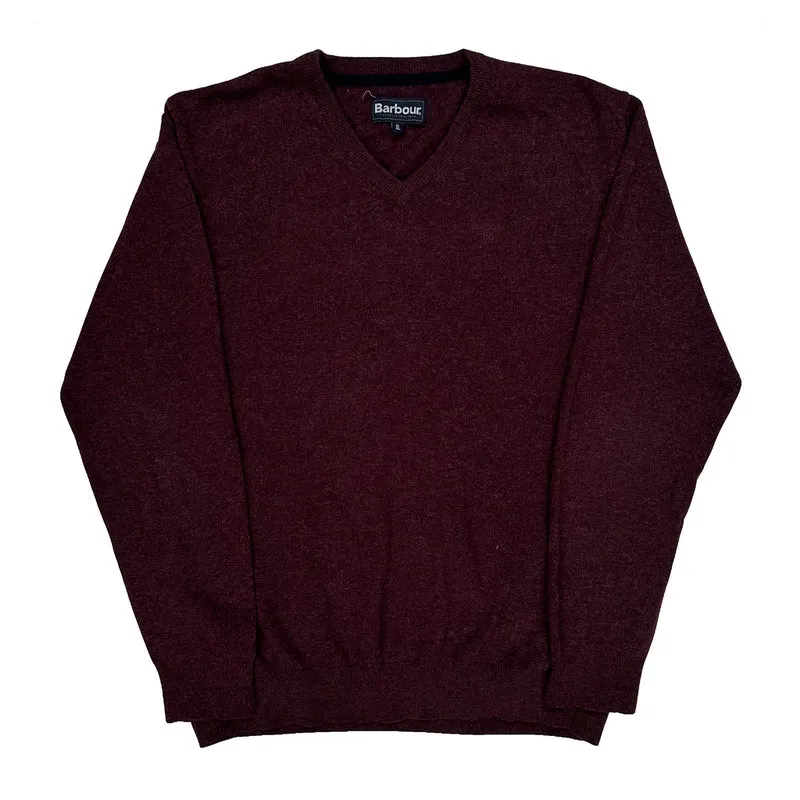 Barbour Jumper - XL Burgundy Wool
