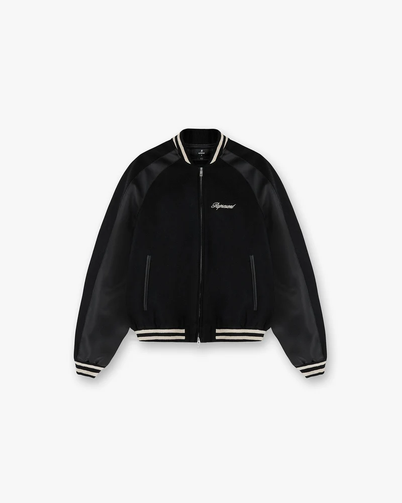 Raglan Varsity Jacket - Black
