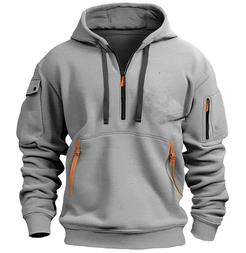 Winddichte jas met capuchon voor heren - Casual patchworkjas met ritssluiting, maten S-4XL