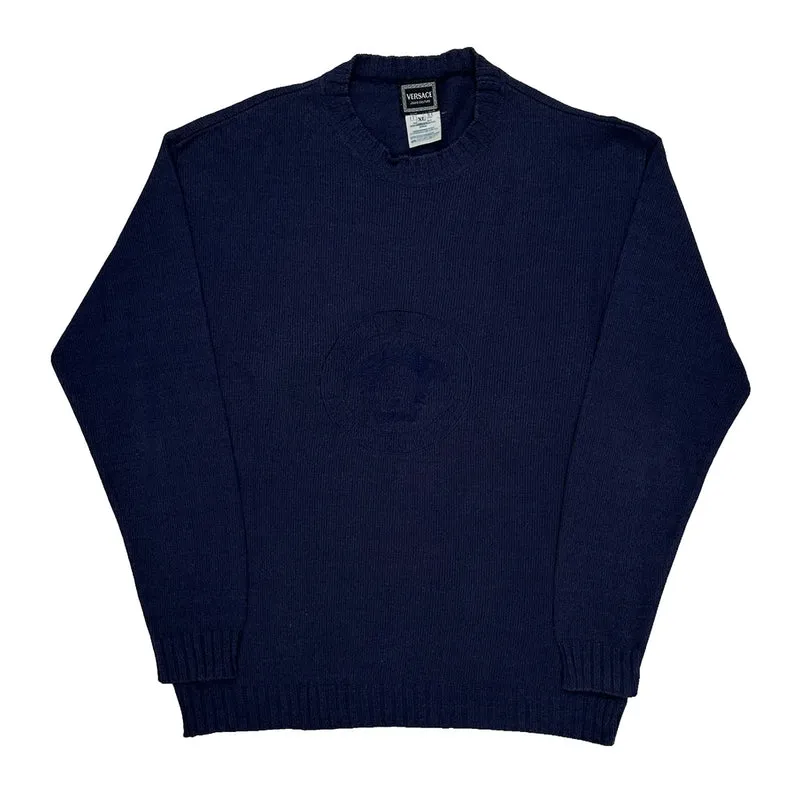Versace Jeans Couture Jumper - XL Navy Cotton Blend
