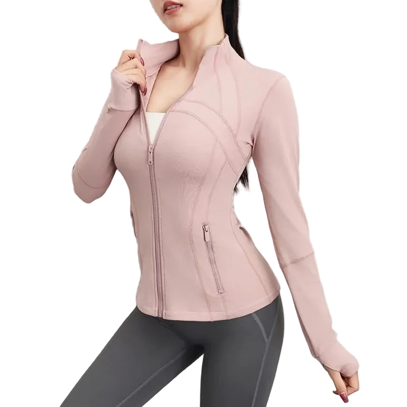 Yoga Slim Sportjack met lange mouwen, ideaal voor hardlopen en fitness.