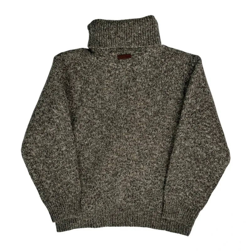 Marlboro Classics Roll Neck Jumper - Large Grey Wool Blend