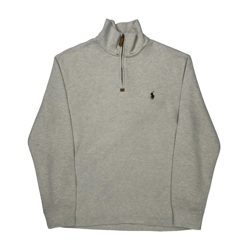 Polo By Ralph Lauren 1/4 Zip - Medium Gray Cotton