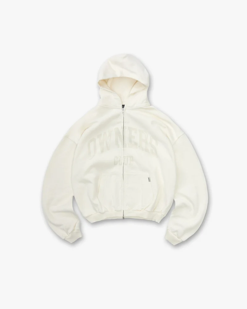 Represent Owners Club Zip Through Hoodie - Chalk