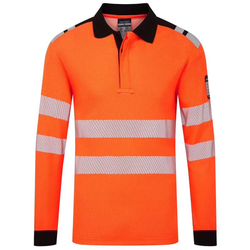 Portwest PW3 Modaflame Knit HVO Vlamvertragend Poloshirt met lange mouw FR734