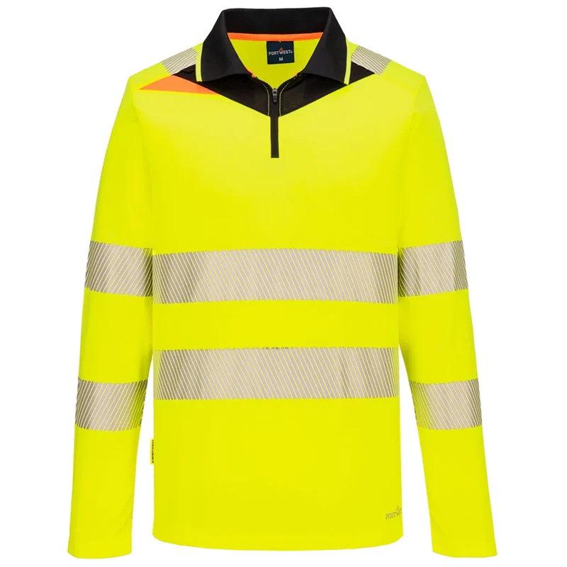 Portwest DX4 Hi-Vis polo lange mouw met rits DX419
