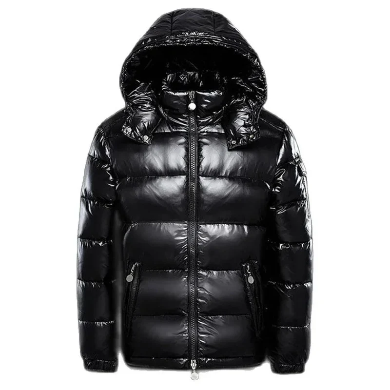 Heren winterparka met afneembare muts, capuchon, witte donsjas, dikke warme parka
