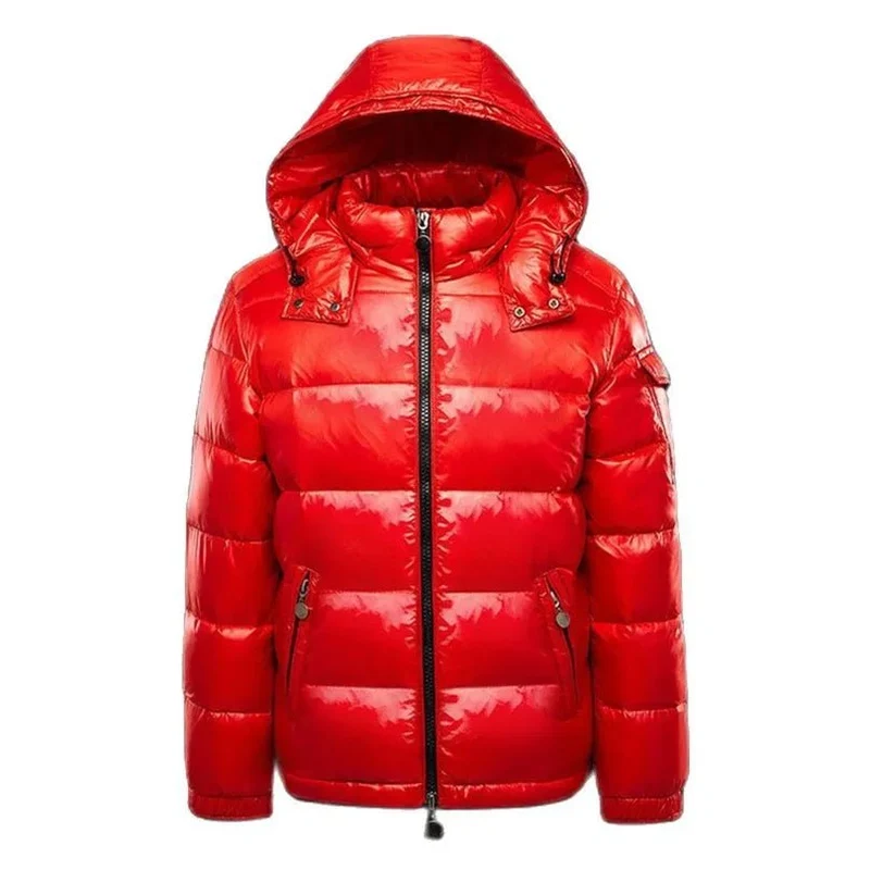 Heren winterparka met afneembare muts, capuchon, witte donsjas, dikke warme parka
