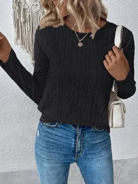 Isadora – Women’s Eyelet Lace Long Sleeve Blouse