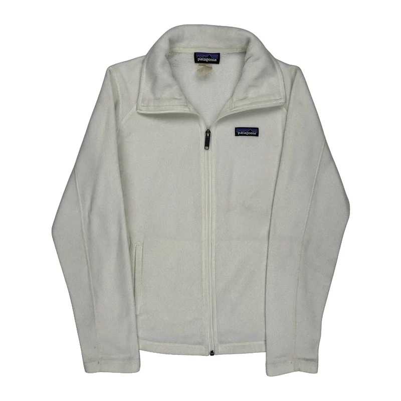 Patagonia Fleece Jacket - Medium White Polyester