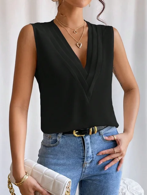 Minna - Elegant Sleeveless Womens Blouse