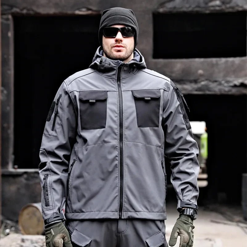 Heren outdoor klimjas - Fleecegevoerd, verdikte lange mouwen, ritssluiting, zachte opstaande kraag, jas voor herfst en winter
